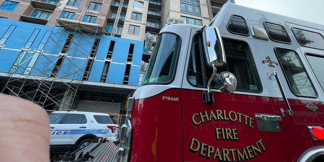 Following a scaffolding collapse, there are three casualties, Charlotte fire confirmed. Another two people have been transported to an area hospital. 