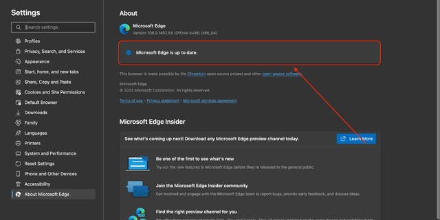 Microsoft Edge update.