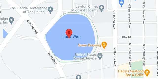 Lake Wire, in Lakeland Florida, where 35-year-old Ortilla Zamora killed herself and her two sons by driving her vehicle into the lake.