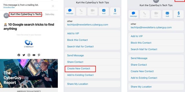 How to create contacts in Mail for iOS.