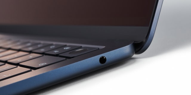 Detail of an Apple MacBook Air M2 (2022) laptop computer, taken on August 3, 2022.