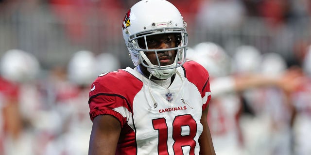 A.J. Green of the Arizona Cardinals warms up prior to a game against the Atlanta Falcons at Mercedes-Benz Stadium Jan. 1, 2023, in Atlanta.