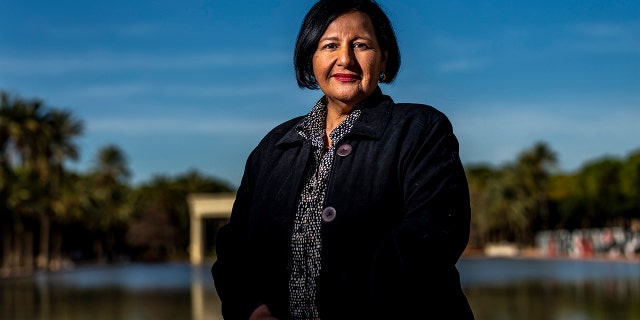 President of the opposition-controlled National Assembly of Venezuela Dinorah Figuera poses for a photo during an interview with the Associated Press in Valencia, southeast Spain, Jan. 12, 2023.