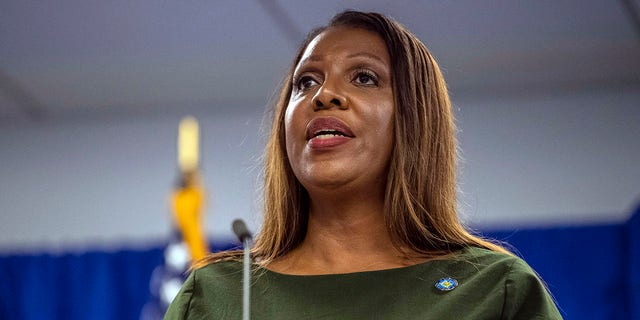 FILE – New York Attorney General Letitia James speaks during a news conference, Sept. 21, 2022, in New York.  Former President Donald Trump has dropped efforts to revive his federal lawsuit against James, the second time he has halted legal action against her after a judge fined him and his lawyers nearly $1 million last week for filing frivolous cases. . 