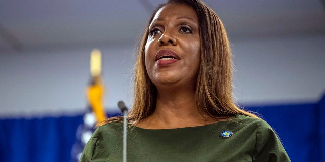 New York Attorney General Letitia James speaks during a press conference, Sept. 21, 2022, in New York. 