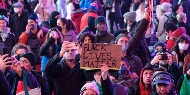 Demonstrators gather in Times Square on Saturday, Jan. 28, 2023, in New York, in response to the death of Tyre Nichols.