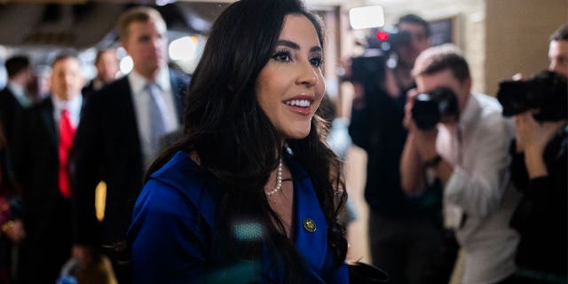 Then Rep.-elect Anna Paulina Luna, R-Fla., is seen outside a meeting of the House Republican Conference in the U.S. Capitol on Tuesday, January 3, 2023.