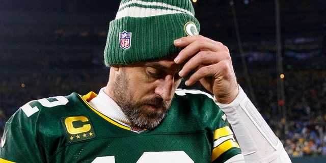 Green Bay Packers quarterback Aaron Rodgers after the Detroit Lions game on January 8, 2023 at Lambeau Field.