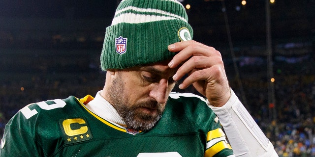 Green Bay Packers quarterback Aaron Rodgers after the Detroit Lions game on Jan. 8, 2023 at Lambeau Field.