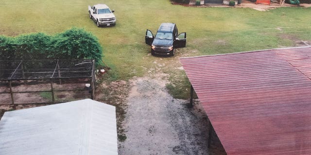 Trial evidenc showing Alex Murdaugh’s Chevy Suburban parked near the dog kennels where his wife, Maggie, and son, Paul, were murdered June 7, 2021.