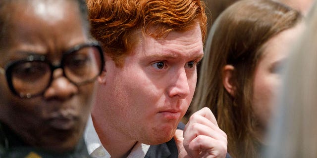 Alex Murdaugh's son, Buster Murdaugh, listens to testimony during his father's murder trial at Colleton County Courthouse in Walterboro, South Carolina, Jan. 27, 2023.