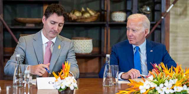 President Joe Biden and Canadian Prime Minister Justin Trudeau ordered the shootdown of an unkown object in Canadian airspace on Saturday. (Doug Mills/The New York Times via AP, Pool, File)
