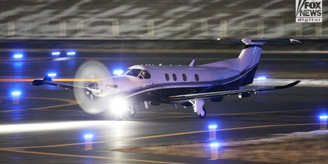 A plane carrying Bryan Kohberger lands in Pullman, Washington, on Wednesday, January 4, 2023.