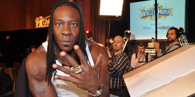 WWE wrestler Booker T attends WWE's 4th annual WrestleMania art exhibit and auction at The Egyptian Ballroom at Fox Theatre March 30, 2011, in Atlanta. 