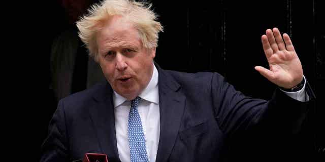 British Prime Minister Boris Johnson is seen leaves 10 Downing Street in London, on May 25, 2022. Johnson signed a deal to write a memoir of his time as the prime minister of Britain.