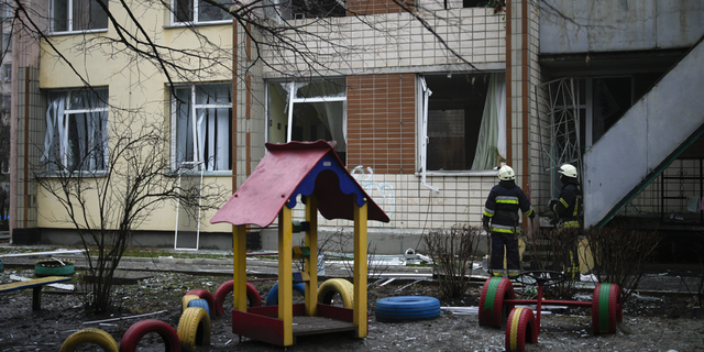 The crash happened near a kindergarten in Brovary, a suburb on the outskirts of Kyiv, Ukraine.