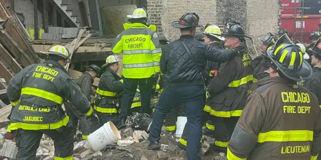 Person trapped following building collapse in Chicago has been pulled out.