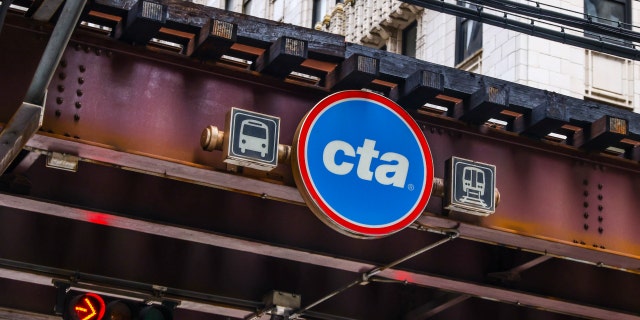 A Chicago Transit Authority sign is seen in Chicago, Oct. 14, 2022. 