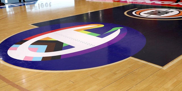 El logotipo de Champion Pride en el State Basketball Center el 25 de enero de 2023 en Melbourne, Australia.