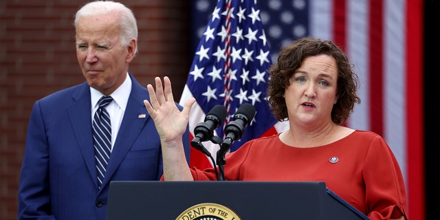 According to divorce documents received by Fox News Digital, California Democrat Rep. Katie Porter, shown, and her ex-husband, Matt Hoffman, not pictured, both filed domestic violence restraining orders against each other after an April 2013 altercation at the home they shared while legally separated.