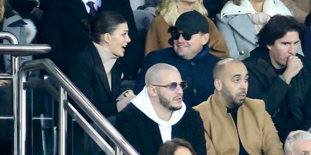 Leonardo DiCaprio and ex-girlfriend Camila Morrone attend a match in 2018 in Paris, France.