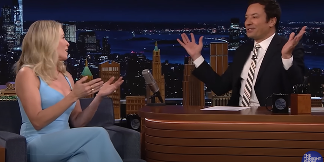 Chelsea Handler speaking Jimmy Fallon on The Tonight Show