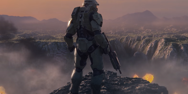 Master Chief, the protagonist of the "Halo" series in the Xbox Series X - World Premiere trailer in 2019. The "Halo" series is one of the main Intellectual Properties associated with the Xbox brand, if not its flagship.