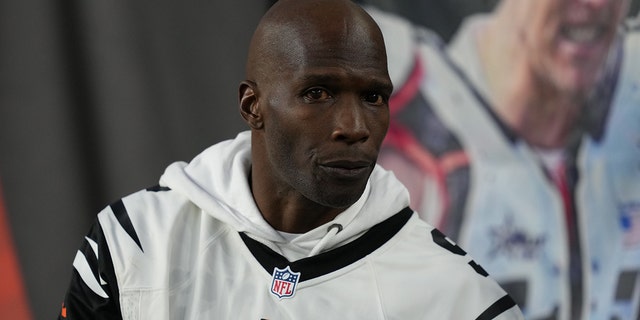 Chad Johnson watches pre-game warm-ups prior to the game between the Miami Dolphins and the Cincinnati Bengals at Paycor Stadium on September 29, 2022 in Cincinnati, Ohio.