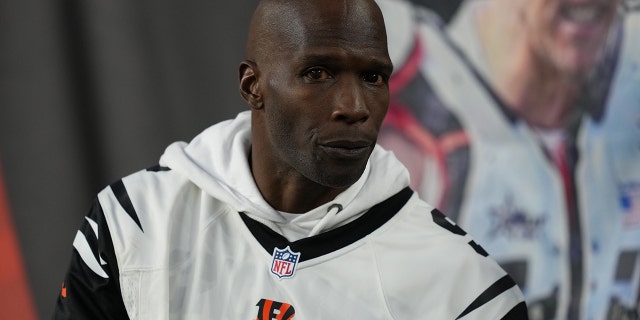 Chad Johnson observa los calentamientos previos al partido entre los Miami Dolphins y los Cincinnati Bengals en el Paycor Stadium el 29 de septiembre de 2022 en Cincinnati, Ohio.