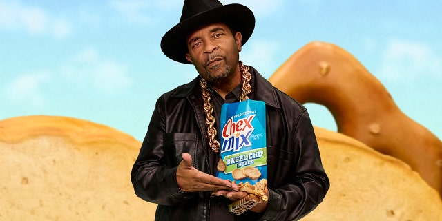 The rapper partnered with Chex Mix to announce the return of the bagel chip in the popular snack pack.