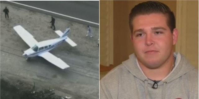 Brock Peters, 18, made an emergency landing with his family inside