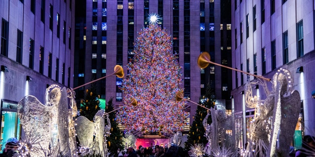 The Rockefeller Center Christmas Tree in New York City.