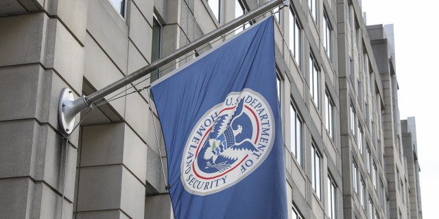 The U.S. Department of Homeland Security flag is seen on the U.S. Immigration and Customs Enforcement (ICE) Building in Washington D.C., on Jan. 5, 2023. 