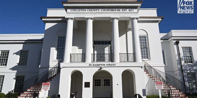 A general view of the Colleton County Courthouse in Walterboro, South Carolina, where Alex Murdaugh will stand trial for the homicides of his wife and son.