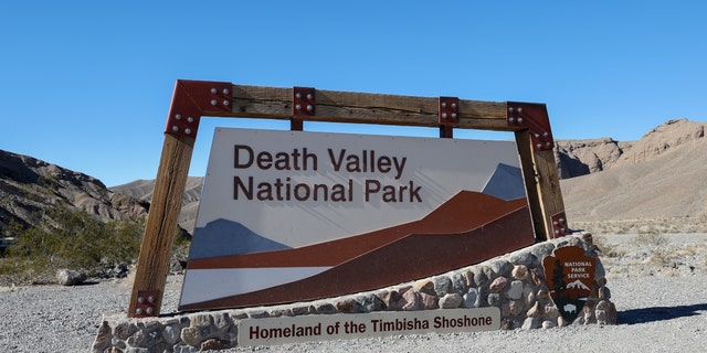 The Death Valley National Park welcome sign