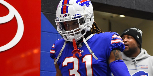 La seguridad de los Buffalo Bills, Damar Hamlin, antes del juego de los New York Jets en el Highmark Stadium en Orchard Park, Nueva York, el 9 de enero de 2022.