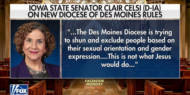 La sénatrice de l'État de l'Iowa, Claire Celsi (D), a repoussé les règles du diocèse dans un message Facebook du 4 janvier.