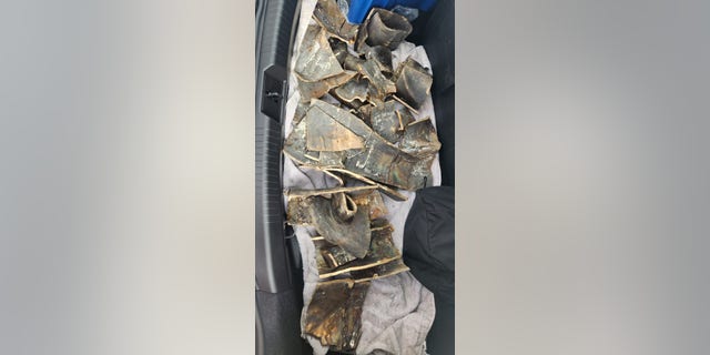Parts of the statue were recovered during Burke's arrest.