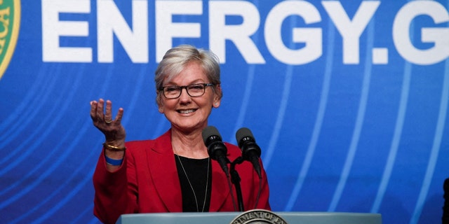 Secretary of Energy Jennifer Granholm hosts a U.S. Department of Energy news conference in Washington, U.S., December 13, 2022. 