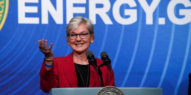 Secretary of Energy Jennifer Granholm speaks at a news conference on Dec. 13. 