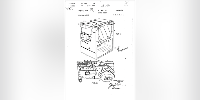 Eugene Polley invented remote control TV for Zenith in 1955. He filed for the patent on behalf of the company that year and received it in 1959. It included a system of photo cells to receive a signal within the console.