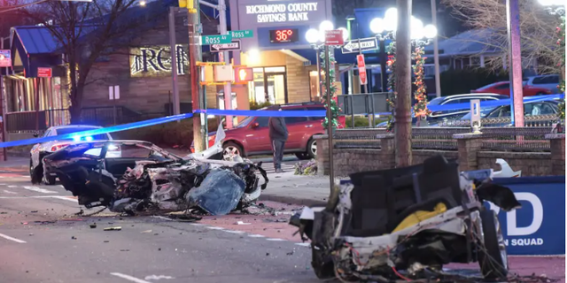 A Staten Island, New York, man accused of driving drunk allegedly crashed into a utility pole, splitting the vehicle into three parts, ejecting his pregnant fiancé, and ripping the baby out of her womb, according to reports.