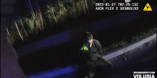 The Volusia County Sheriff's Office released security video showing the man, identified as Steven Johnson, 29, peeking through the window of a home in DeBary, Florida.