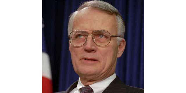 Former Sen. David Durenberger of Minnesota, is shown in April 1993. Durenberger, a Minnesota Republican, died on Jan. 31, 2023, at age 88.