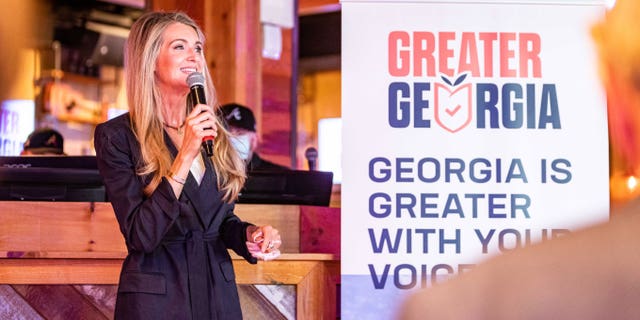 Mantan Senator Kelly Loeffler, R-Ga., berbicara pada acara kick-off untuk Greater Georgia pada 21 Februari 2021 di Atlanta.