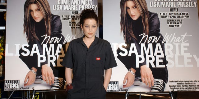Lisa Marie Presley during an album signing for "Now What."