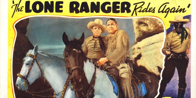 "The Lone Ranger Rides Again," lobby card, from left: Robert Livingston, Chief Thundercloud in "Chapter 1: The Lone Ranger Returns," 1939. 