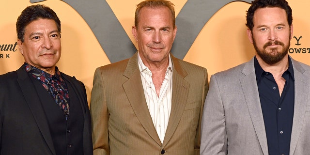 Cole Hauser, pictured alongside fellow cast members Gil Birmingham and Kevin Costner, talks about a potential death in the Dutton family.
