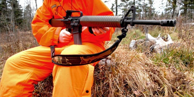 A semi-automatic rifle.