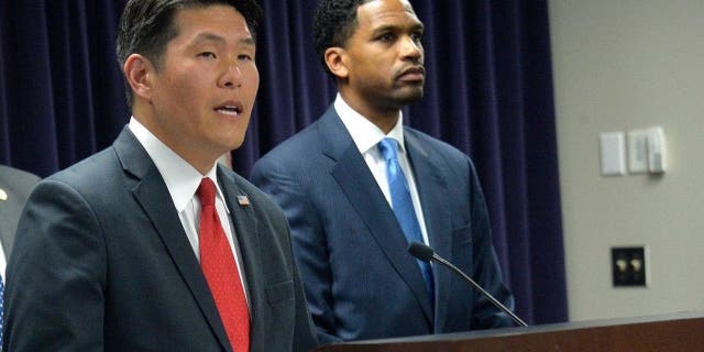 Robert K. Hur, United States Attorney Assistant Special Agent, speaks during a news conference on April 16, 2019, in Baltimore. [Kevin Richardson/Baltimore Sun/Tribune News Service via Getty Images)